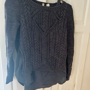 Women's Gray Cable Knit Sweater